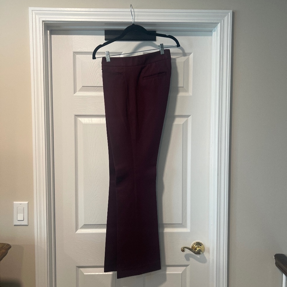 White House Black Market Women's Boot Cut Pants in Deep Burgundy